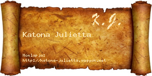 Katona Julietta névjegykártya